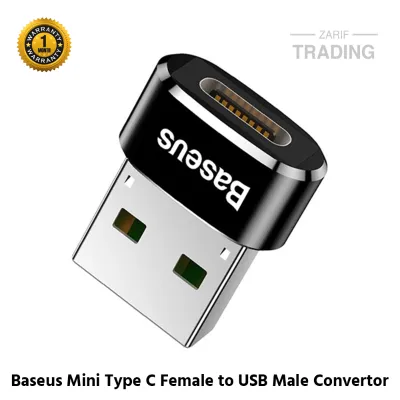 Baseus Mini Type C Female to USB Male Adapter Converter High Quality Fast Data and Charging Connector